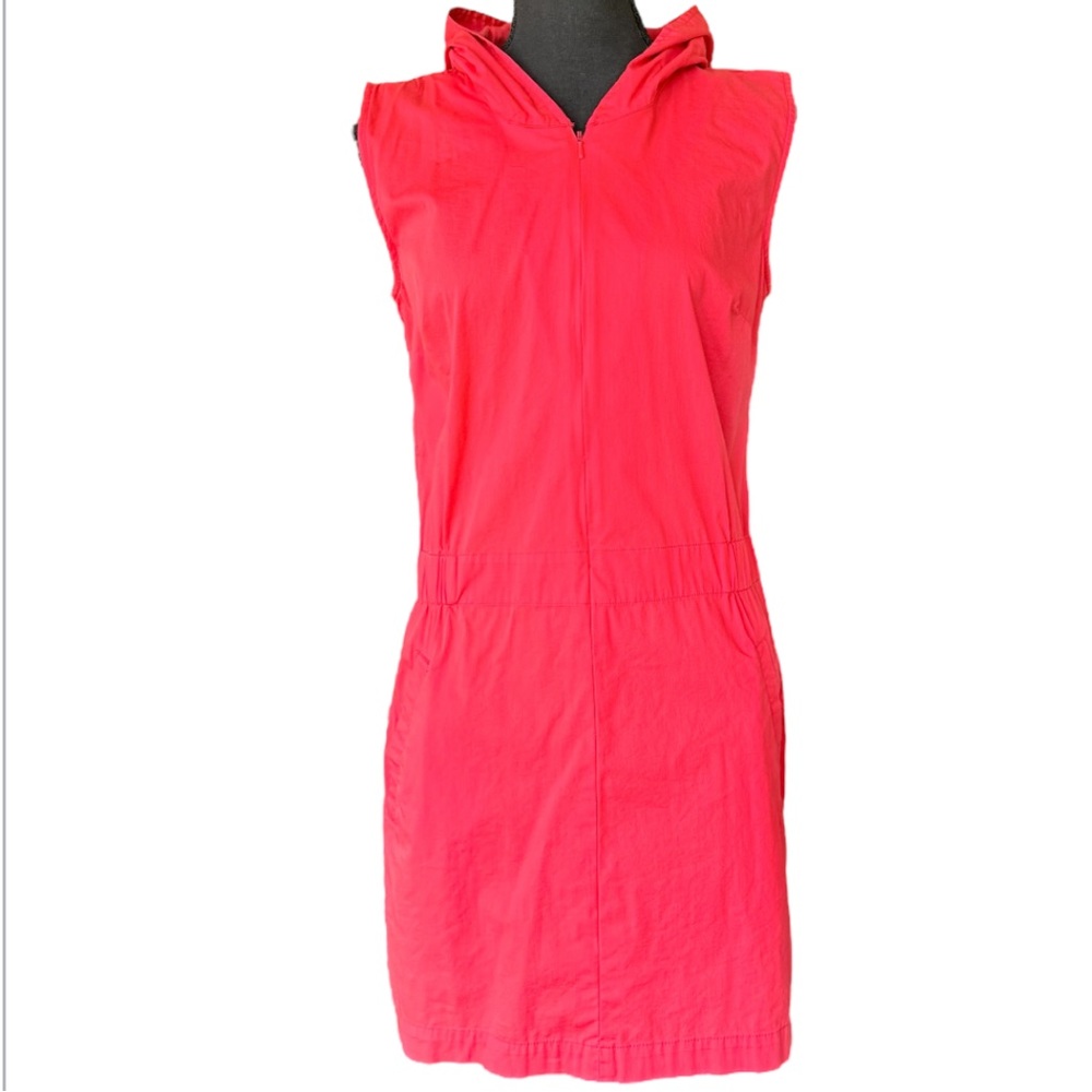 Calvin Klein Jeans Red Hooded Zip Active Dress, Swim Cover-Up, Size 4, Pockets